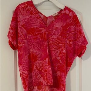 JODIFL Vibrant Red and Pink Blouse